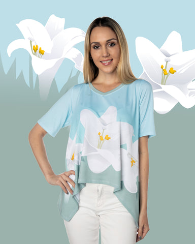 Spring Lilies Women's Scarf Top