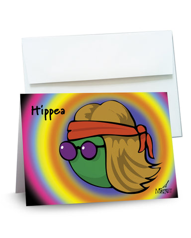 Set of 6 "Hippea" Cards and Envelopes. Ready to ship!