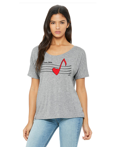 Love Note Women's Slouchy Tee in 2 Colors