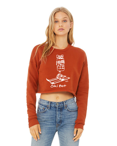 Ski Bot Women's Crop Sweatshirt in Two Colors