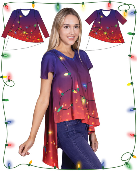 Holiday Lights Asymmetrical Women's Top