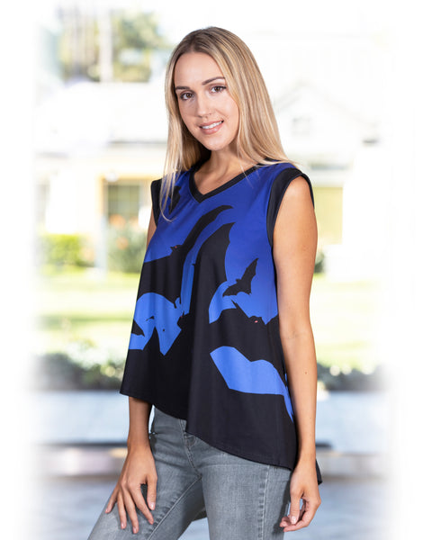 Gothic Bats Women's Asymmetrical Top.