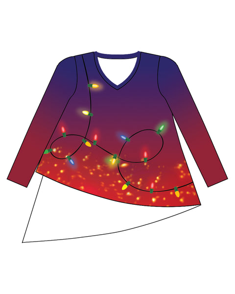 Holiday Lights Asymmetrical Women's Top