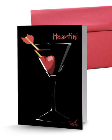 "Heartini" Card and Envelope. Ready to ship!