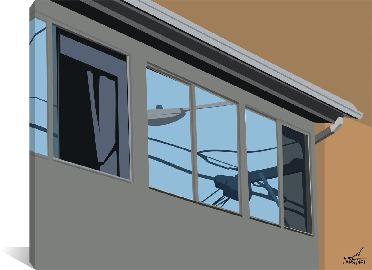 Original vector art print of reflections in an apartment window.