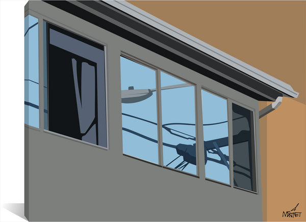 Original vector art print of reflections in an apartment window.