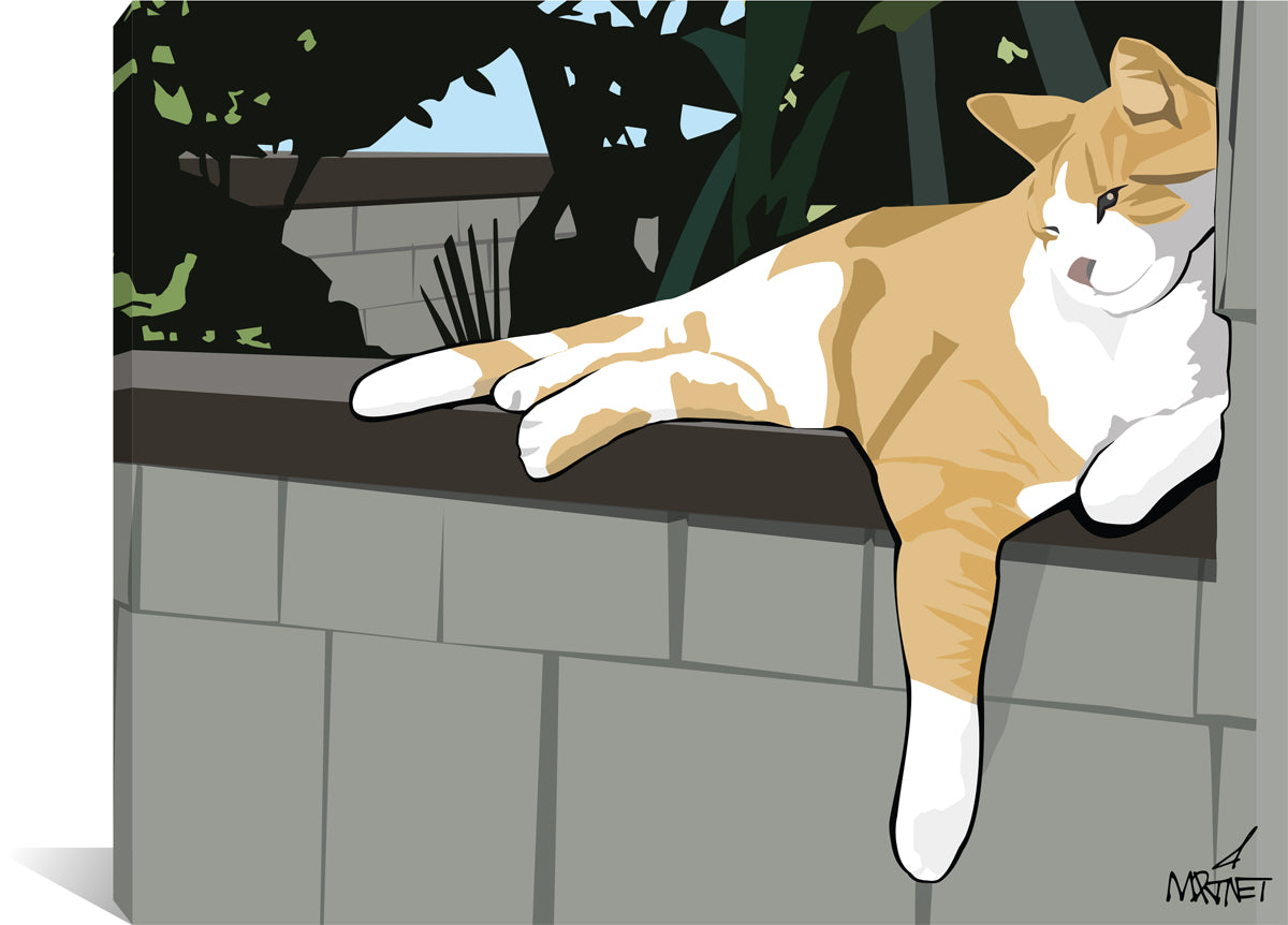 Original vector art portrait of orange tabby cat